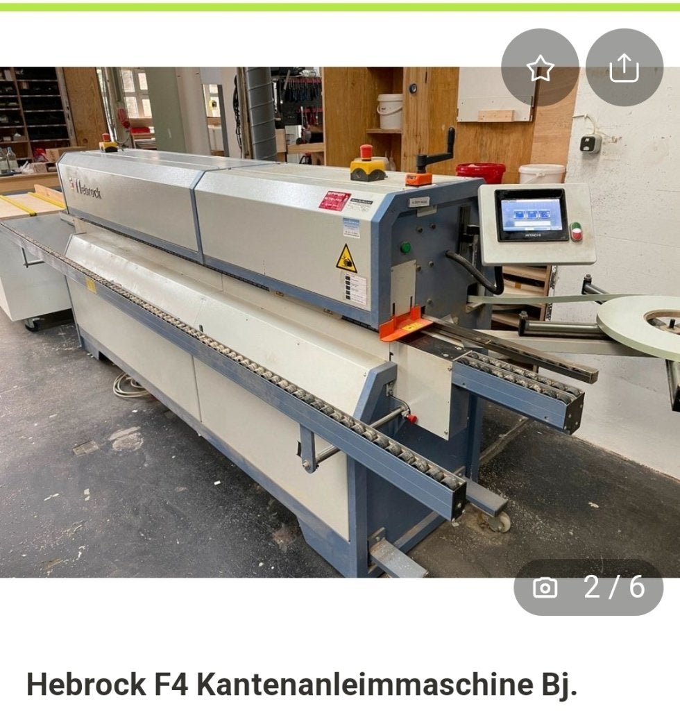 Hebrock F4 encoleuse de chant, Enlèvement