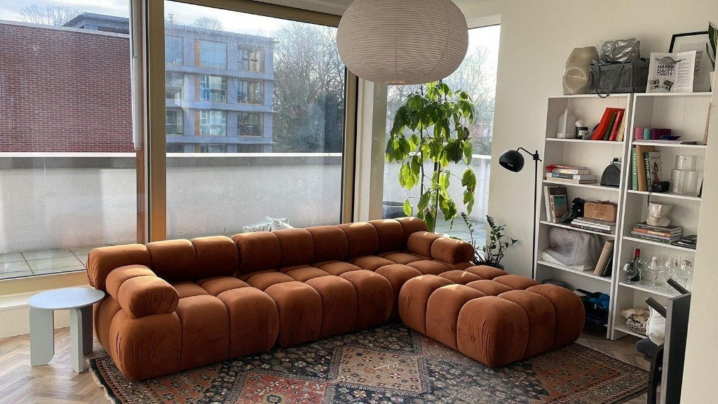 Modulaire hoekbank in terracotta, Trois personnes, Banc d'angle, Comme neuf, Enlèvement