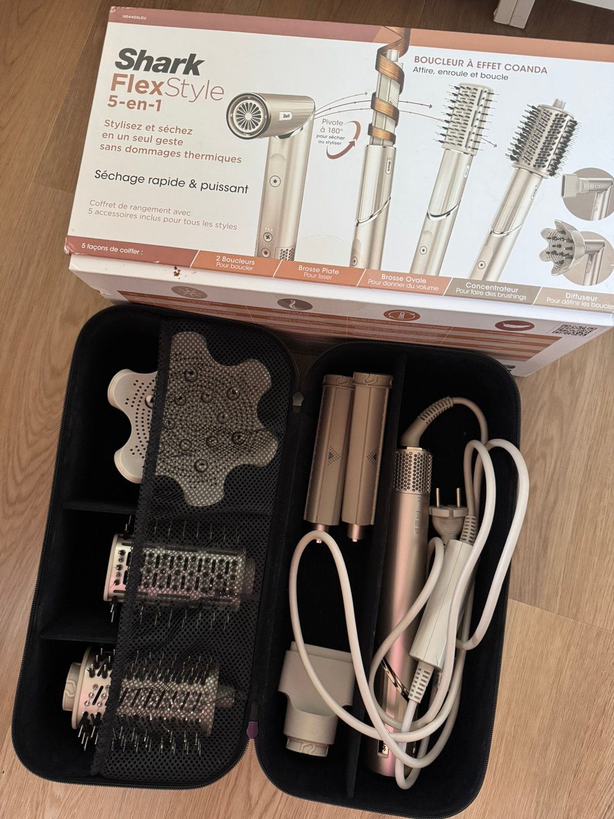 Hair styler brush shark flexstyle 5-in-1 beige, Ophalen, Zo goed als nieuw