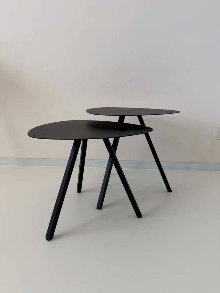 Design set van 2 bijzettafels – zwart minimalistisch, Ophalen, Zo goed als nieuw