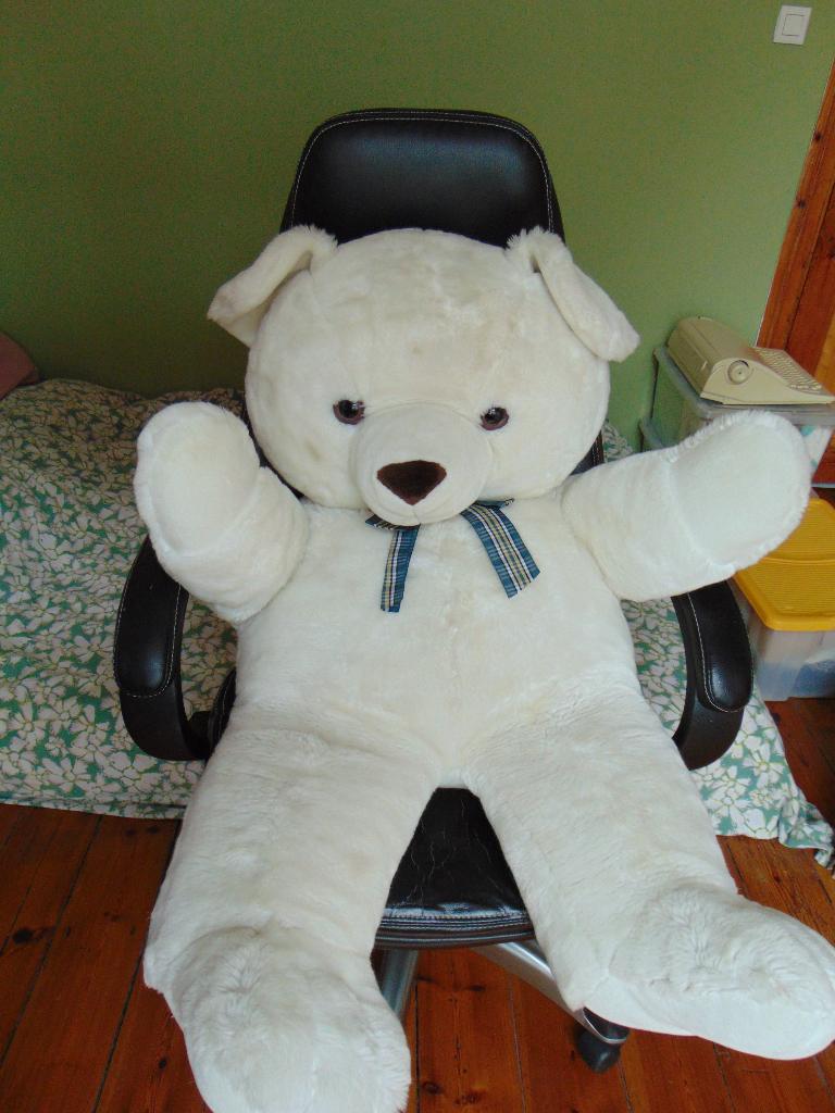 Ours en peluche géant, Grand (plus de 80 cm), Blanc, Enlèvement, Utilisé