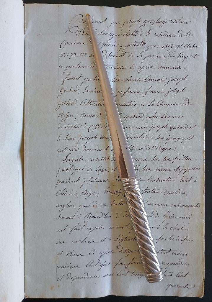 CHÊNEE - LUIK: notariële akte 1820: manuscript, Antiek en Kunst, Antiek | Boeken en Manuscripten, Ophalen of Verzenden