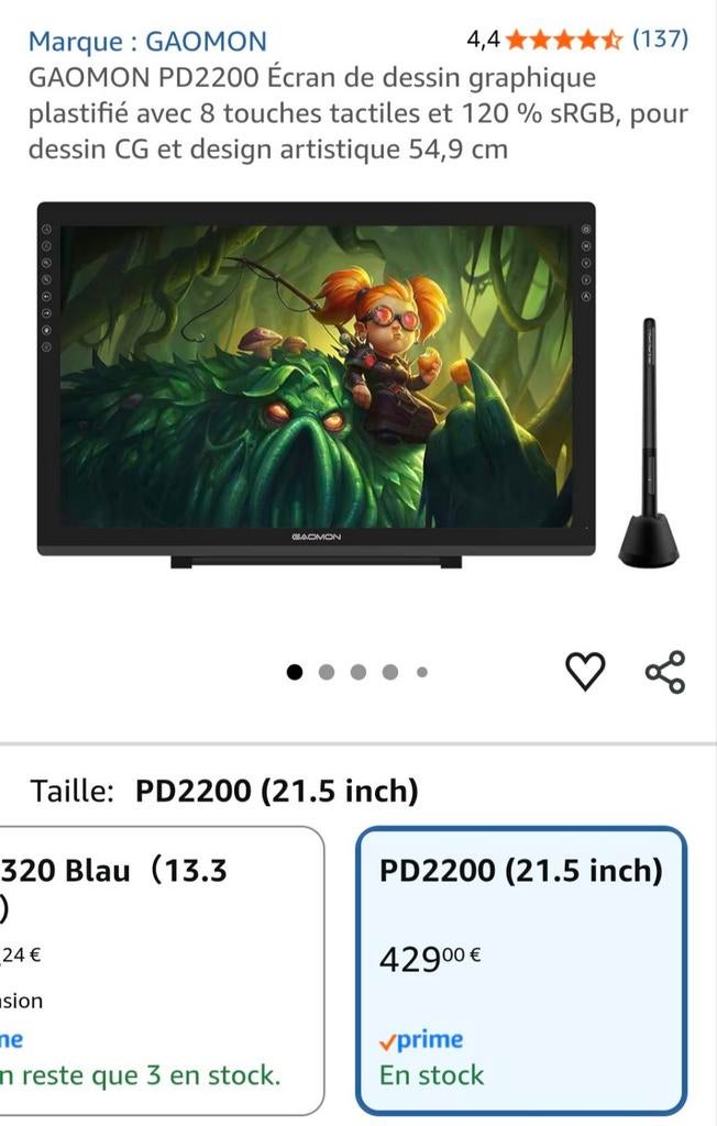 Tablette graphique pro 21.5" - Gaomon PD2200, Informatique & Logiciels, Enlèvement