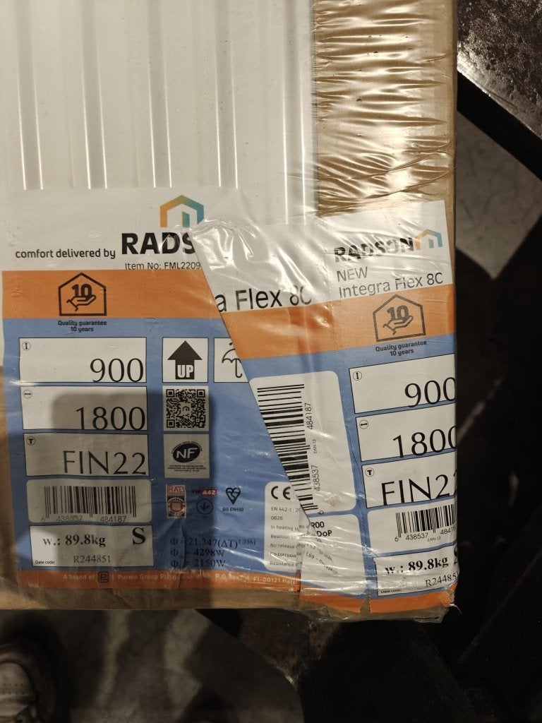 Radiator Radson Integra Flex 8C 22 HxL=900x1800mm RAL9016, Doe-het-zelf en Bouw, Ophalen, Hoog rendement (Hr), Radiator, Nieuw