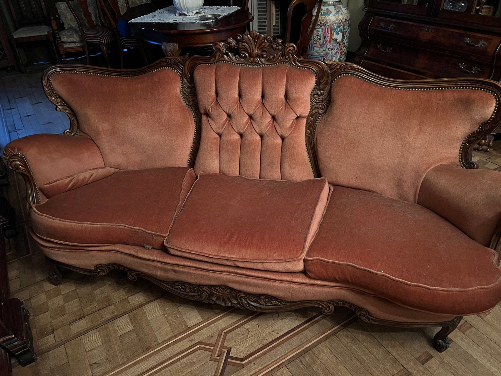 Koninklijke Loungeset in antiek suède leer, Huis en Inrichting, Ophalen, Zo goed als nieuw, Leer