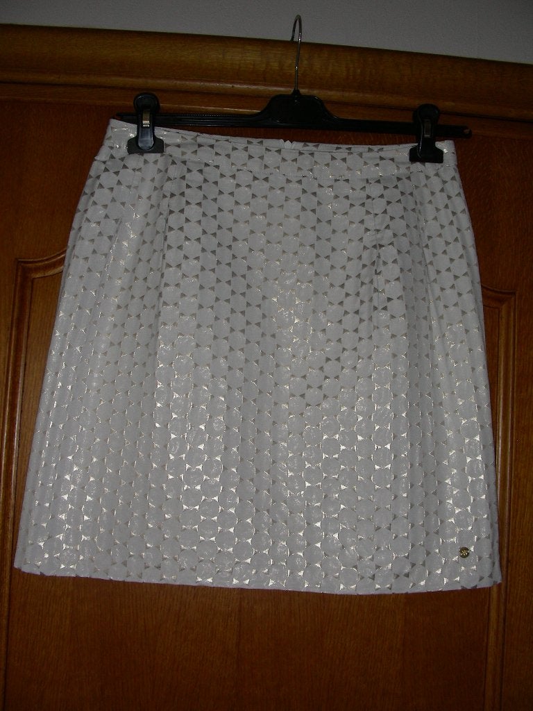 Witte rok met gouden driehoekjes, Terre Bleue, maat 38, Taille 38/40 (M), Enlèvement ou Envoi, Terre Bleue, Comme neuf