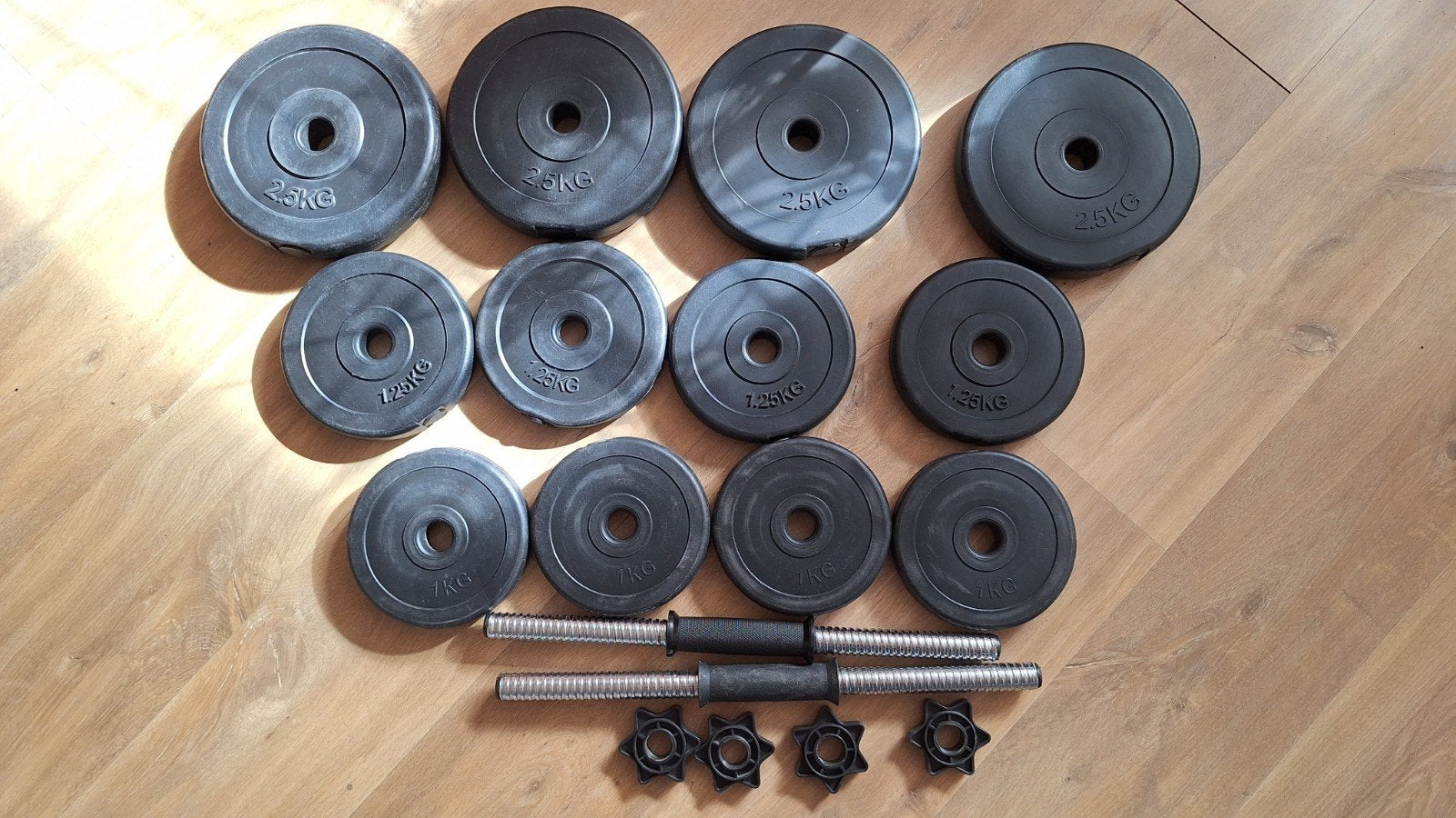Halterset, verstelbaar tot 2x 10kg, Ophalen, Gebruikt, Armen, Halterset
