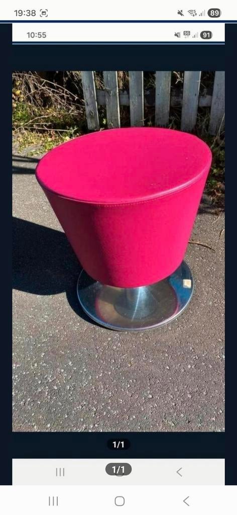 Tabouret fushia Vintage - état impeccable