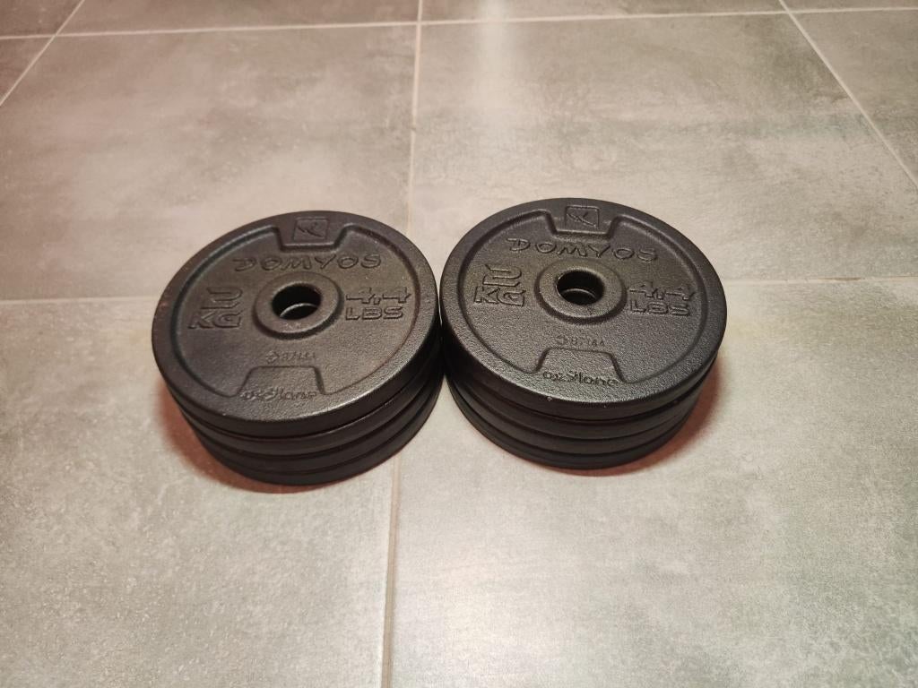 Domyos halterschijven 28mm – 2 kg te koop in Nijlen, Enlèvement, Comme neuf, Bras, Plaques d'haltères