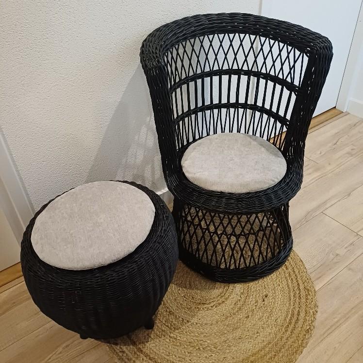 zwart rotan stoeltje, leuk voor op kinderkamer, Kinderen en Baby's, Ophalen