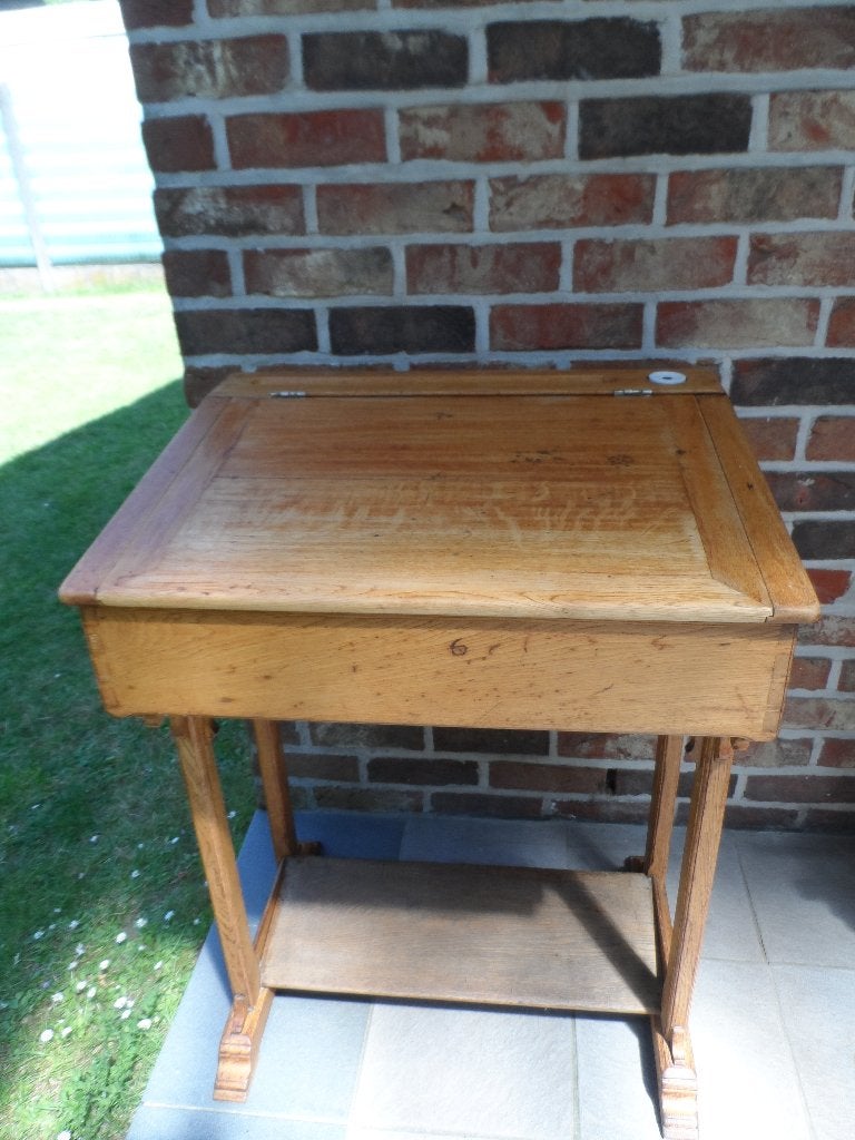 Antieke eiken bureau, Huis en Inrichting, Ophalen, Opbergruimte, Gebruikt, Hout