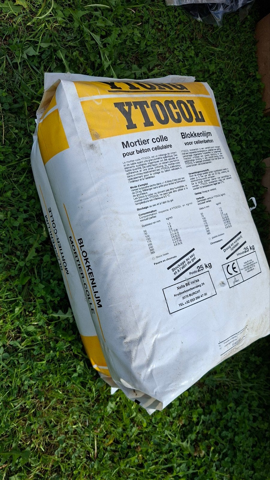 Bloc adhésif Ytong Ytocol 25 kg — 2 sachets, Enlèvement