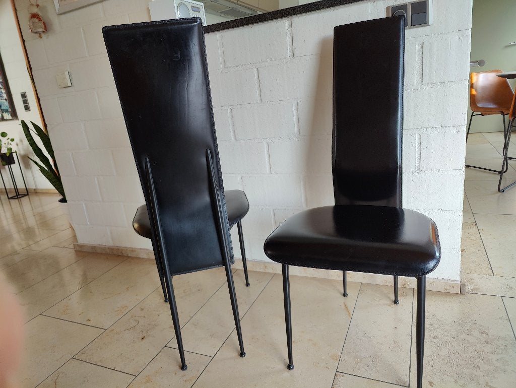 originele Fasem S44 stoel – Italiaans design - set van 6, Huis en Inrichting, Ophalen, Gebruikt, Zwart, Design - de prijs is per stoel