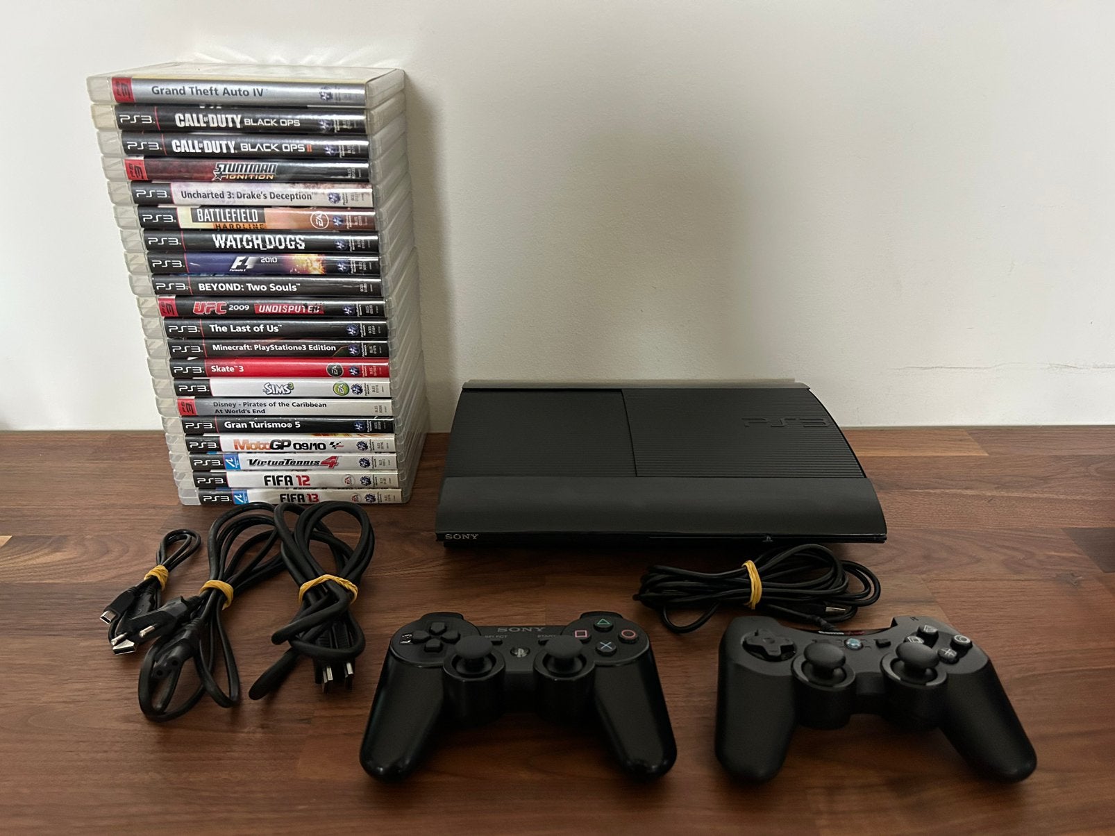 PlayStation 3  – 20 Games + 2 Controllers, Super Slim, Met 2 controllers, Ophalen of Verzenden, Gebruikt