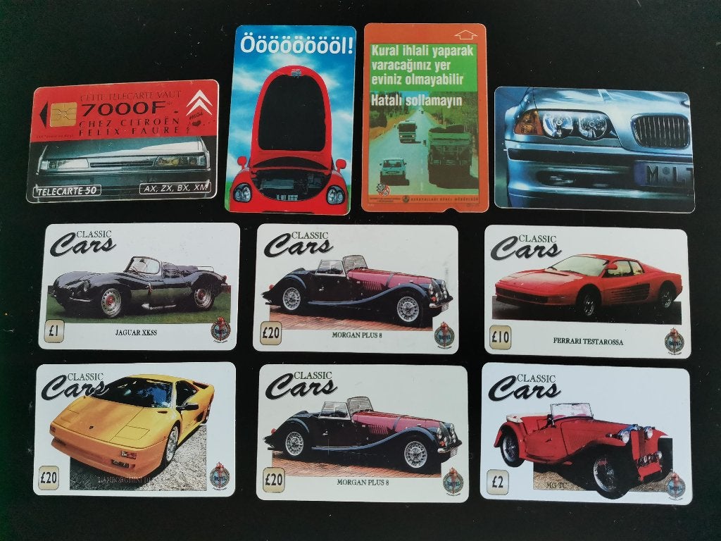 lot de 10 cartes de téléphone, thème voitures anciennes, Collections, Cartes de téléphone, Enlèvement ou Envoi