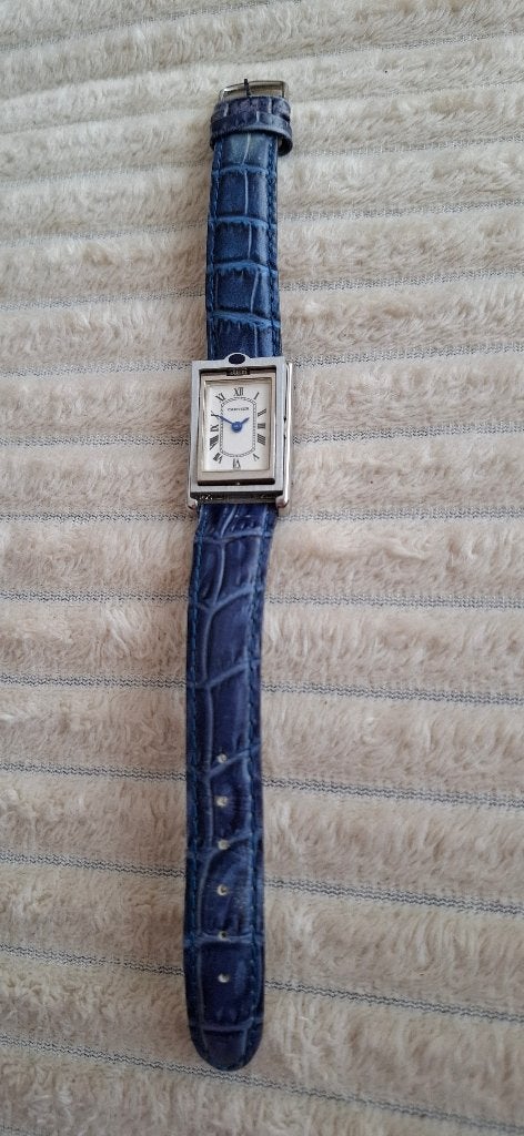 Horloge Cartier Tank, Enlèvement ou Envoi, Utilisé, Montre-bracelet, Autres marques