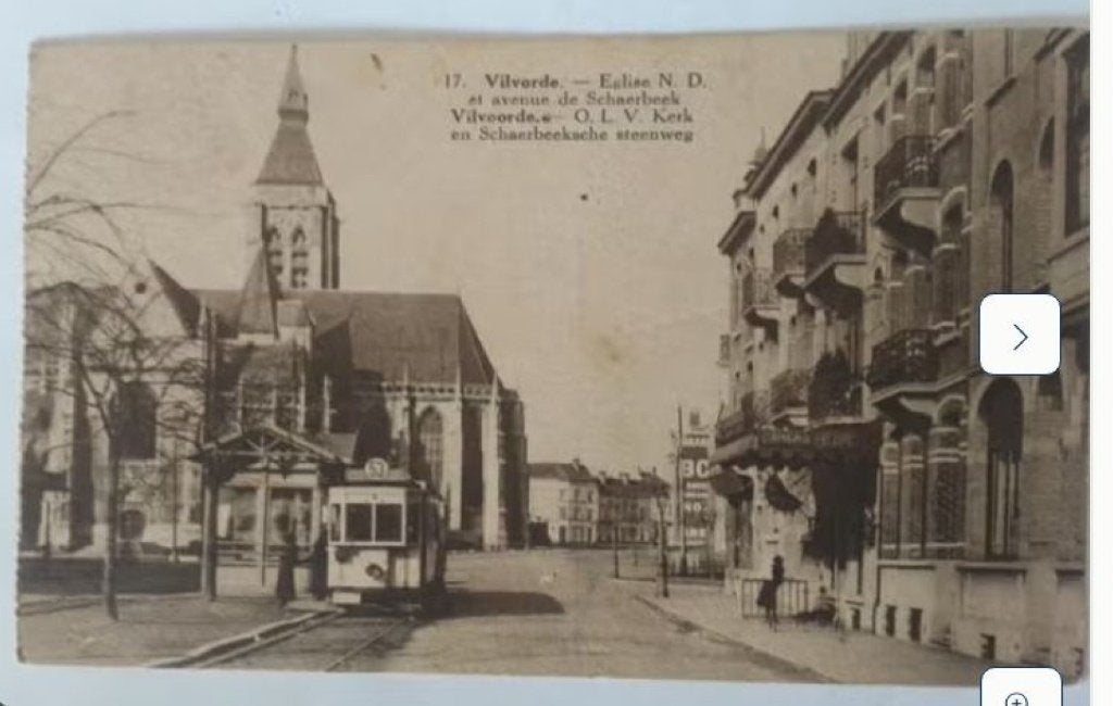 VILVORDE EGLISE N.D. ET AVENUE DE SCHAERBEEK ( tram ), Envoi, 1920 à 1940, Affranchie, Brabant Flamand