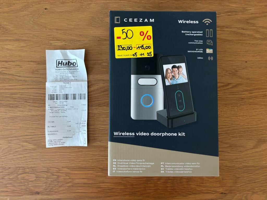 NIEUW - wireless doorphone kit - Ceezam, Verzenden, Ingebouwde camera, Nieuw, Draadloos