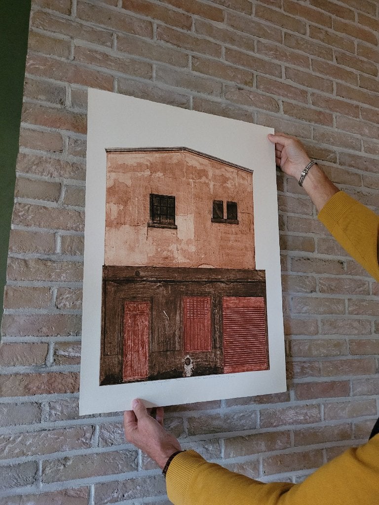 Kleurets aquatint - Miki Van Der Eecken "ROMA 2", Antiek en Kunst, Kunst | Etsen en Gravures, Ophalen, Ets, Genummerd