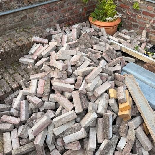 Gratis klinkers, Jardin & Terrasse, Enlèvement, Utilisé, Autres matériaux, Briques