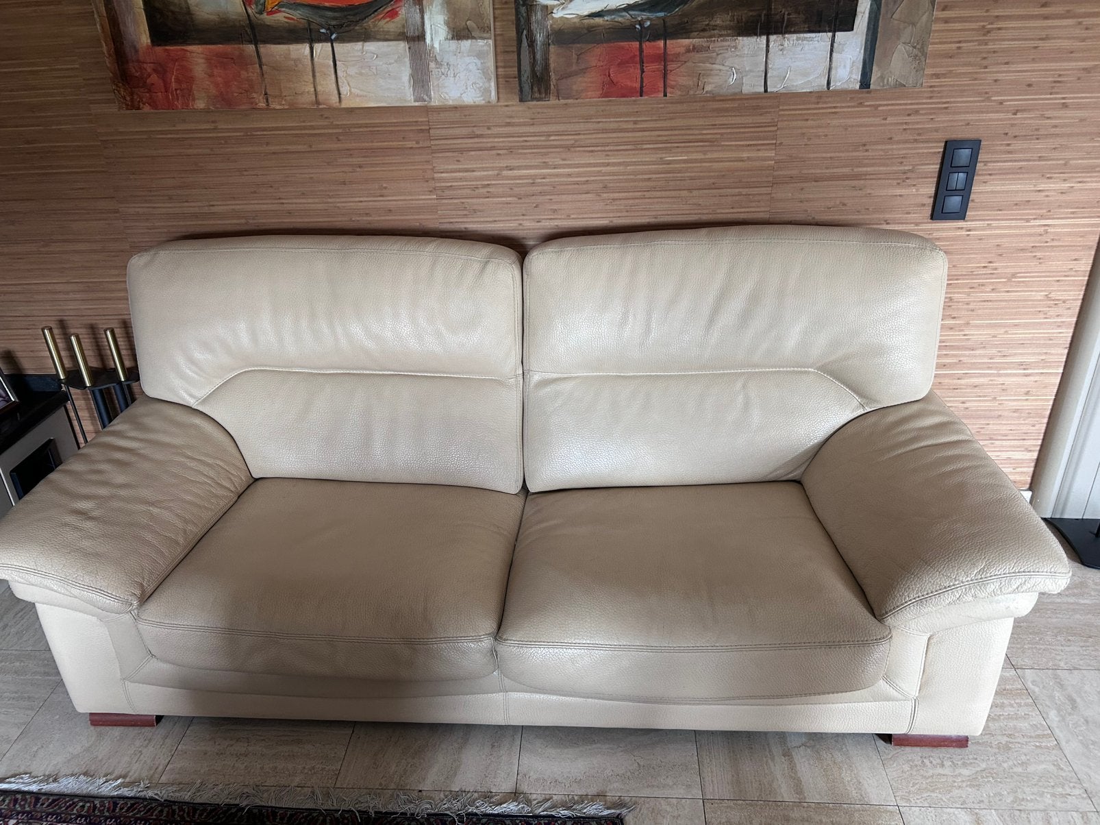 salon in echt leder, Huis en Inrichting, Ophalen, Zo goed als nieuw