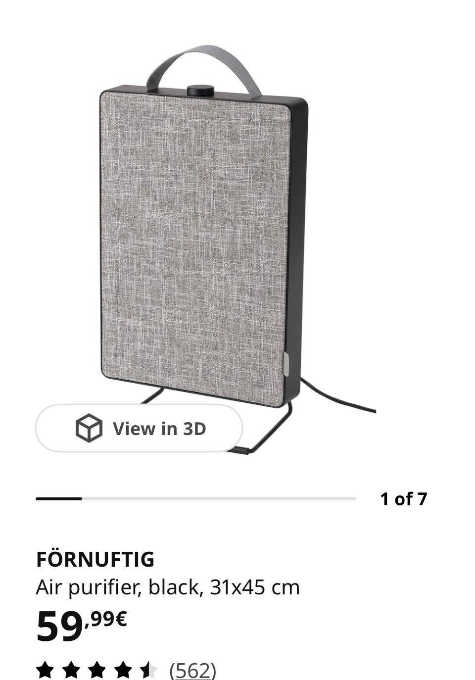 Purificateur d’air noir, 31  45 cm., Ophalen, Zo goed als nieuw