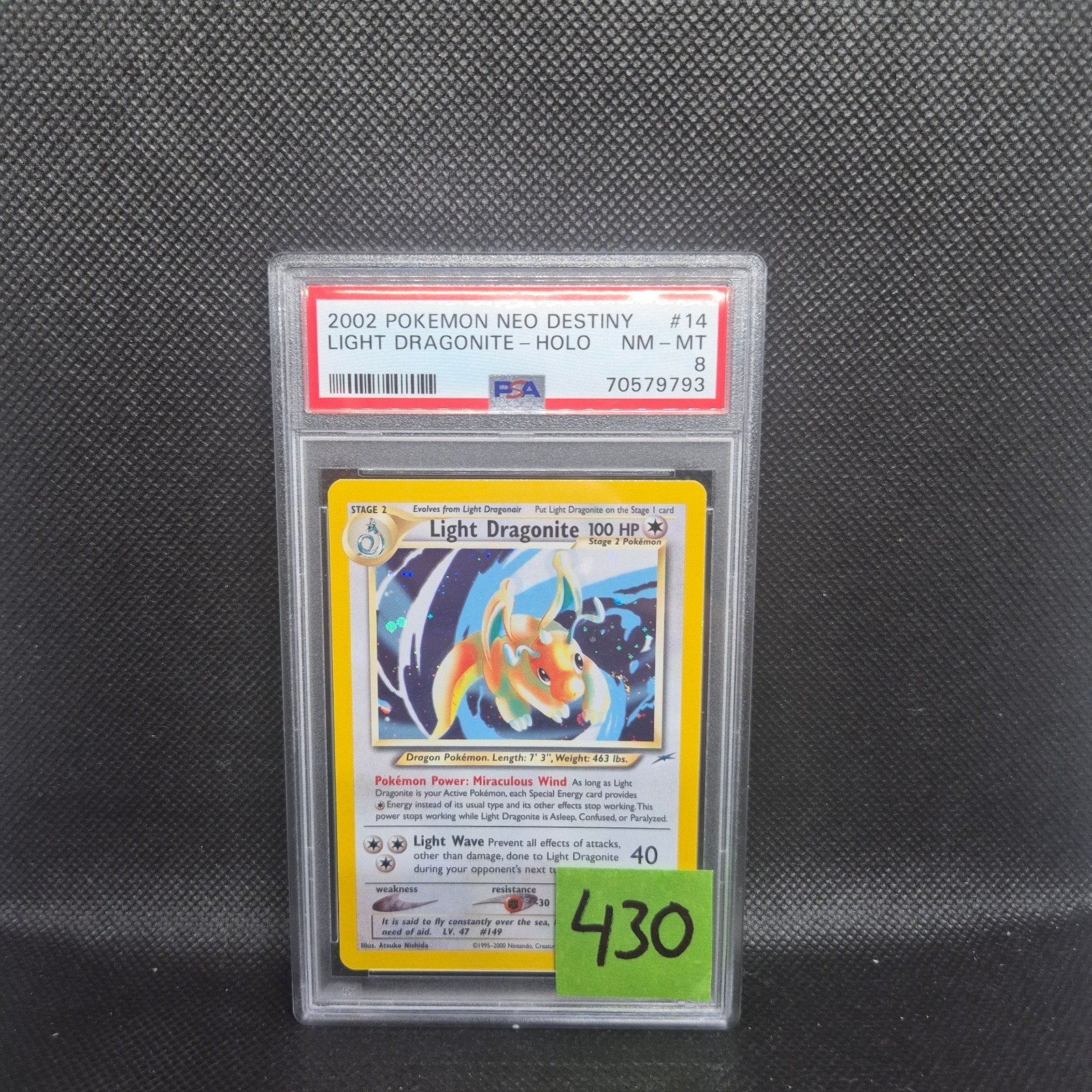 Light Dragonite Holo Neo Destiny PSA 8, Hobby en Vrije tijd, Verzamelkaartspellen | Pokémon, Ophalen of Verzenden