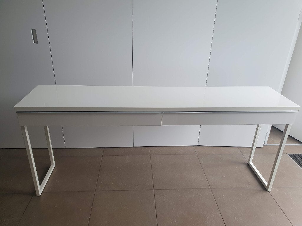 Bijzet bureau - design tafel met laden - IKEA, Huis en Inrichting, Ophalen, Gebruikt, Modern - design, 75 cm of meer