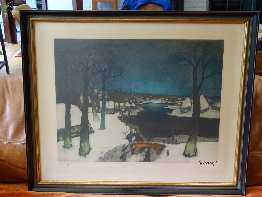 Roger Hebbelinck (1912-1987) Gravure en couleur, Antiquités & Art, Art | Eaux-fortes & Gravures, Eau-forte, Paysage, Signé, Enlèvement