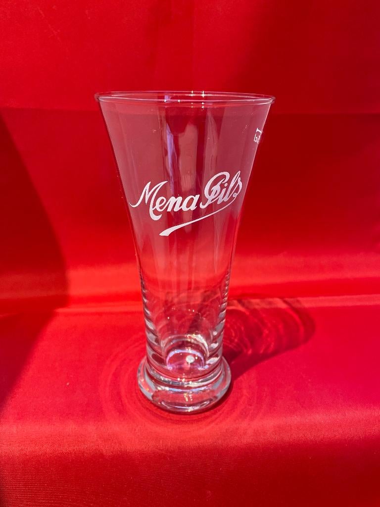 bierglas Mena Pils 25cl, Verzamelen, Ophalen of Verzenden, Gebruikt, Bierglas