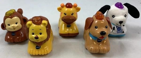 VTech Toet Toet Animals, 5 pièces, singe, lion, chien, néerl, Envoi, Comme neuf, Jouet à Pousser ou Tirer