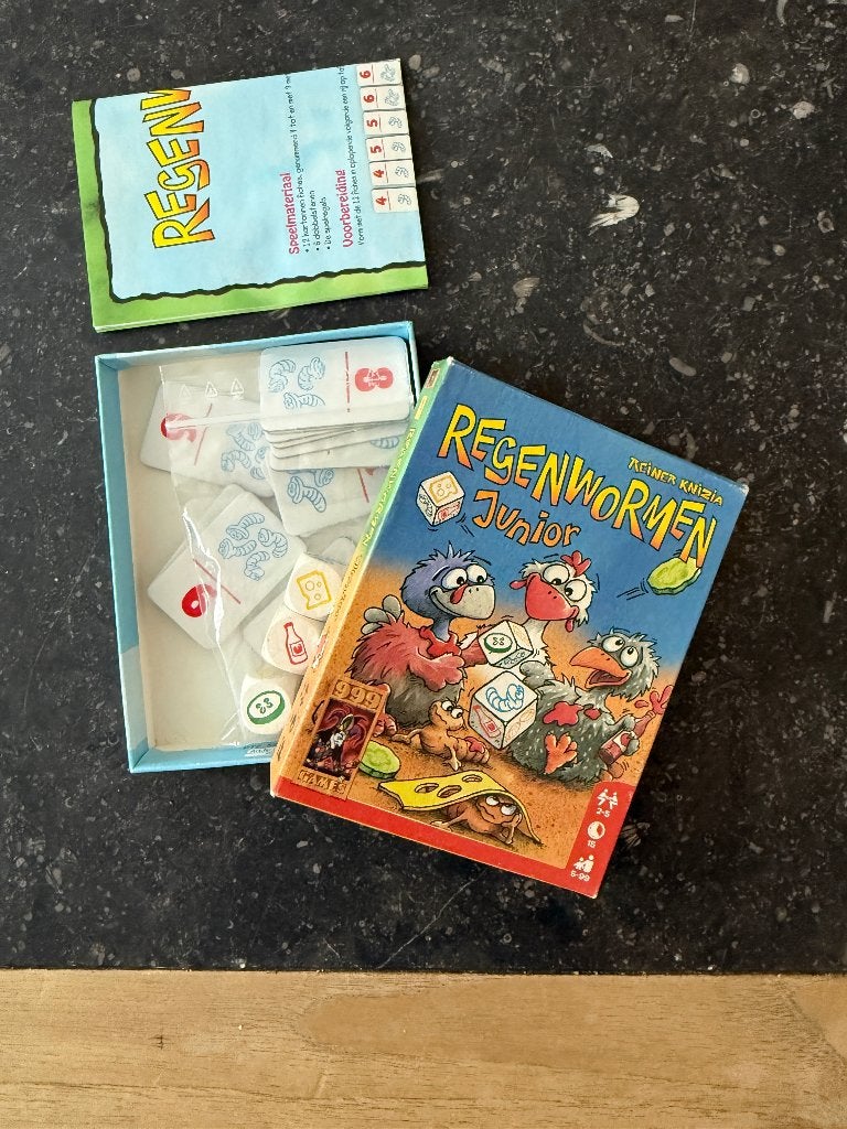 Gezelschapsspel: regenwormen junior, Een of twee spelers, Ophalen, Zo goed als nieuw, 999 games