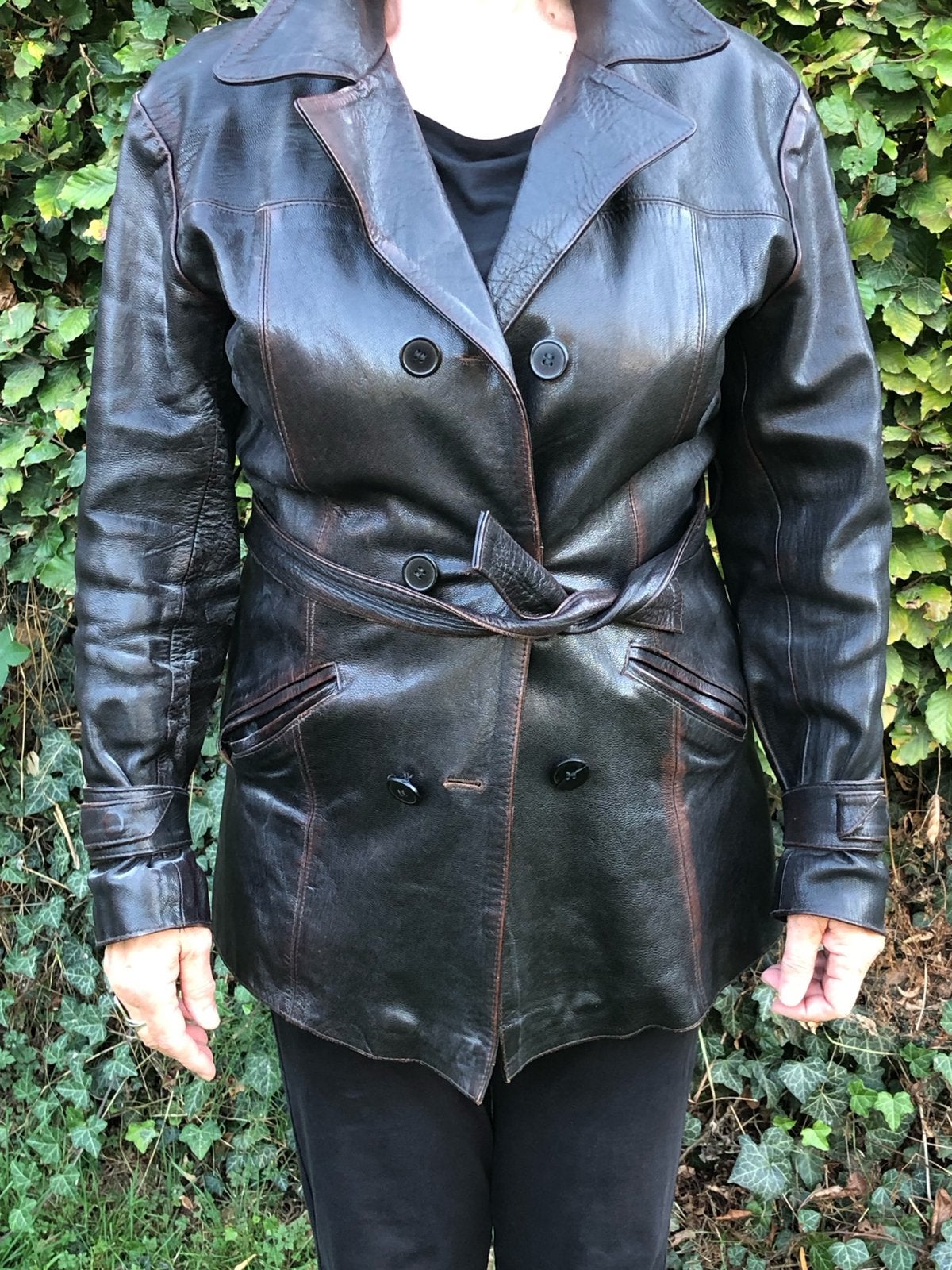 VESTE EN CUIR VERITABLE VINTAGE, Kleding | Dames, Ophalen, Zo goed als nieuw