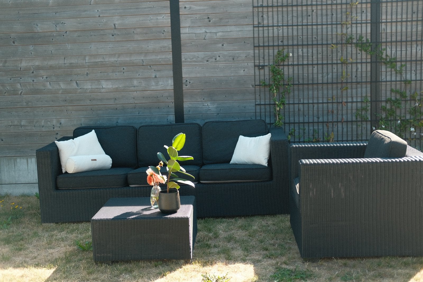 Tuinsalon in uitstekende staat, Rotin, Comme neuf, Sets de jardin, Enlèvement