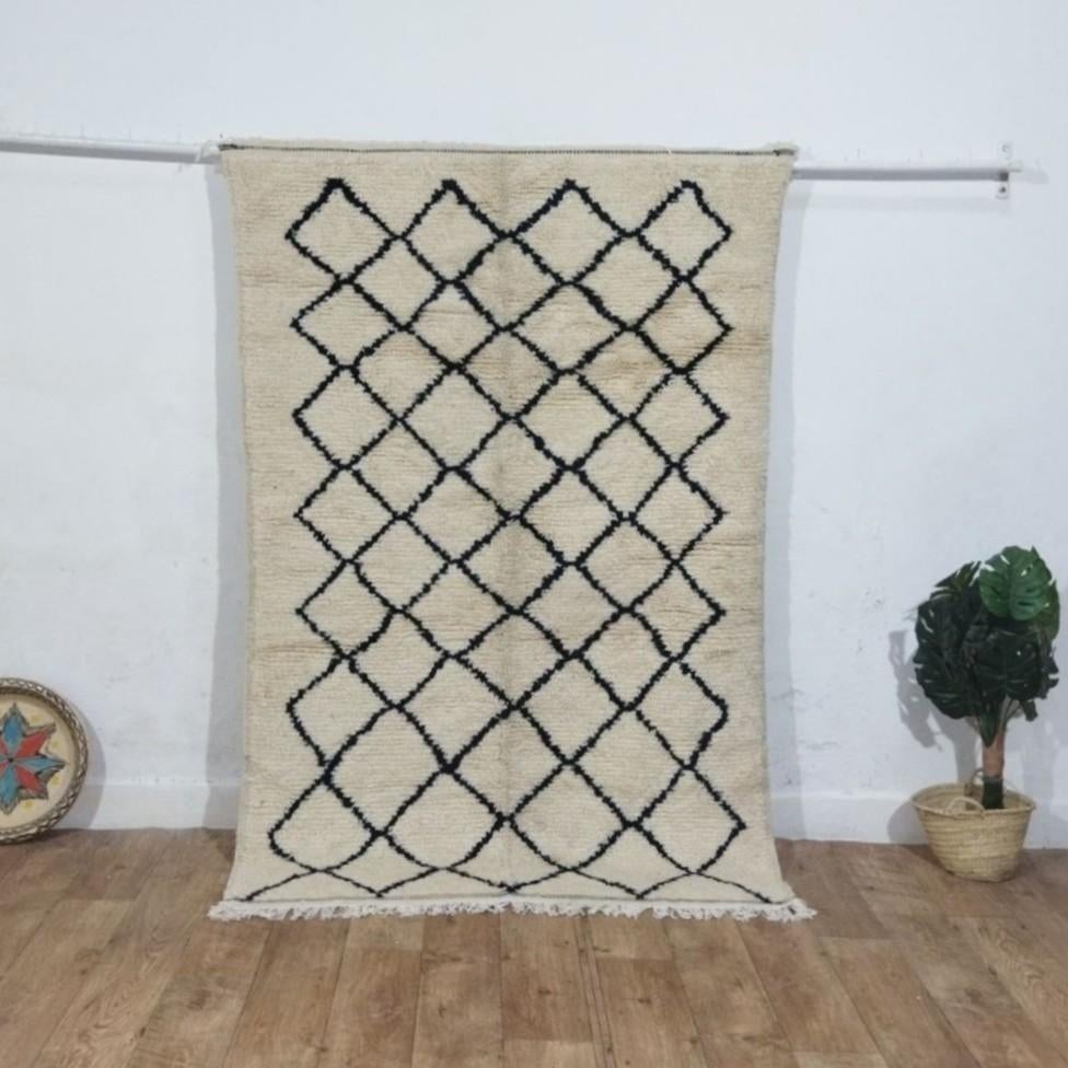 Tapis Beni Ouarain marocain fait main 200x133 cm, Envoi