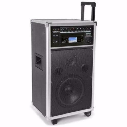 Mobiele geluids installatie met BT/CD/MP3/UHF ST-100, Ophalen of Verzenden, Nieuw, Microfoon(s)