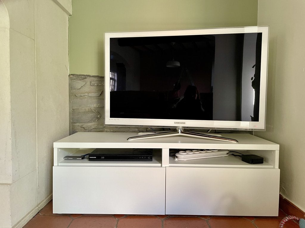 TV meubel Ikea Besta wit 120cm, Ophalen, 100 tot 150 cm, Zo goed als nieuw, Minder dan 100 cm
