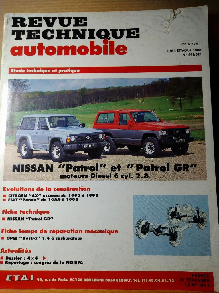 RTA 541-542 - Nissan Patrol - juillet août 1992, Enlèvement ou Envoi