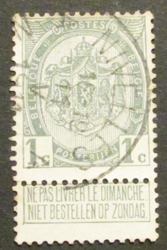 1 cent (a) Léopold II de 1907 timbré, Enlèvement ou Envoi, Affranchi, Timbre-poste, Autre