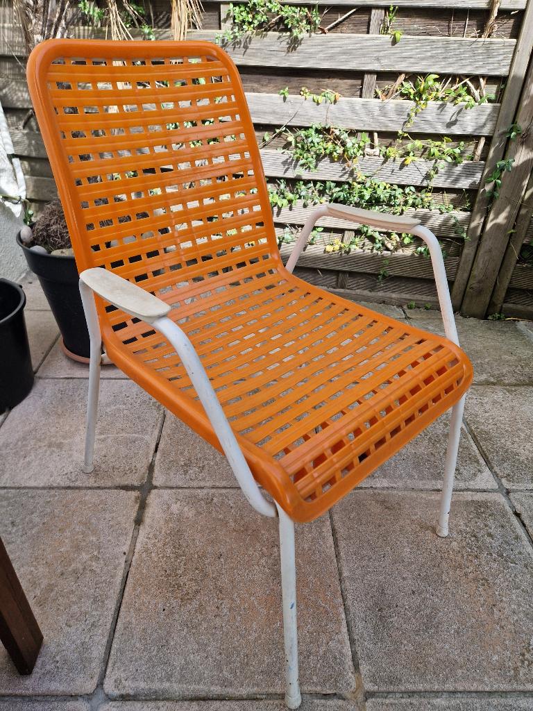 Chaise de jardin vintage des années 70, Enlèvement, Utilisé, Empilable