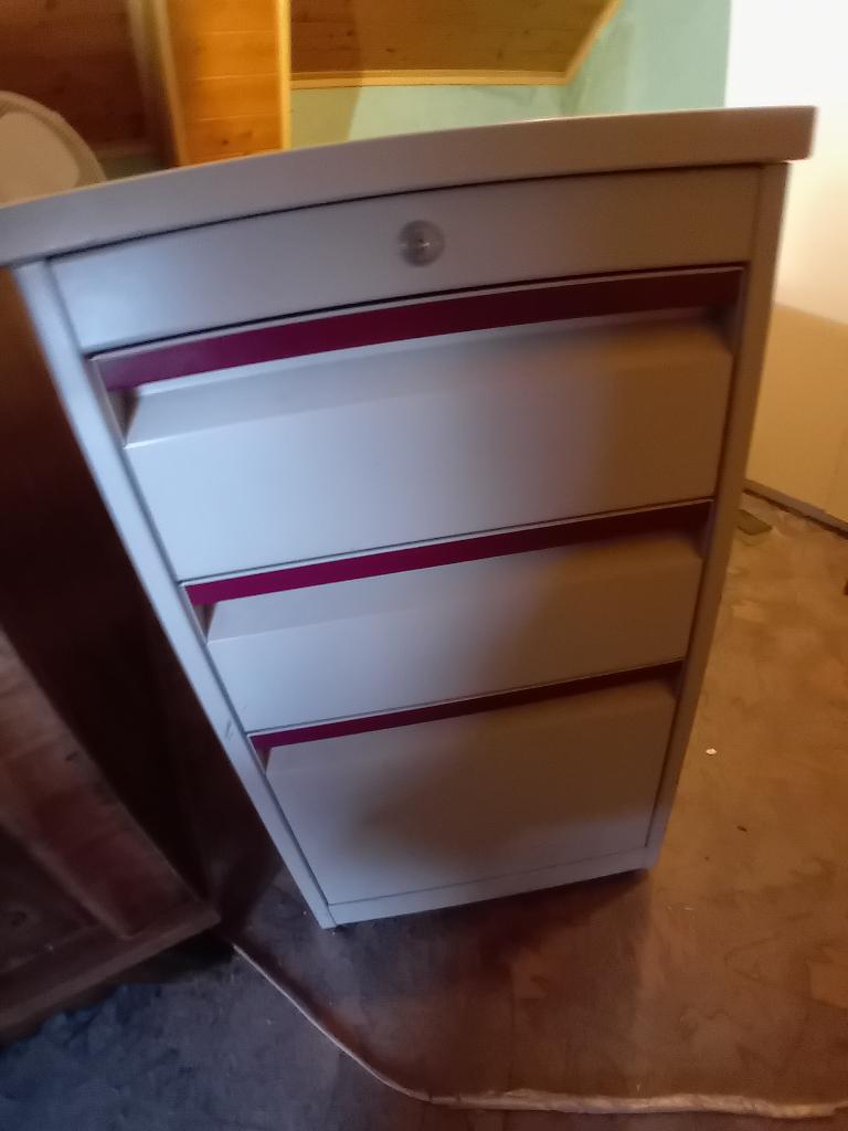 Meuble métallique 3 tiroirs, 43 cm, Métal, Comme neuf, Enlèvement