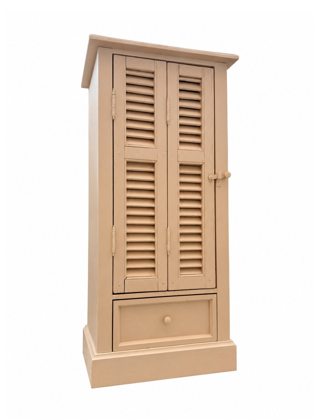 Armoire avec porte à persiennes et tiroir — 136 x 66 x 47 cm, Enlèvement, Comme neuf