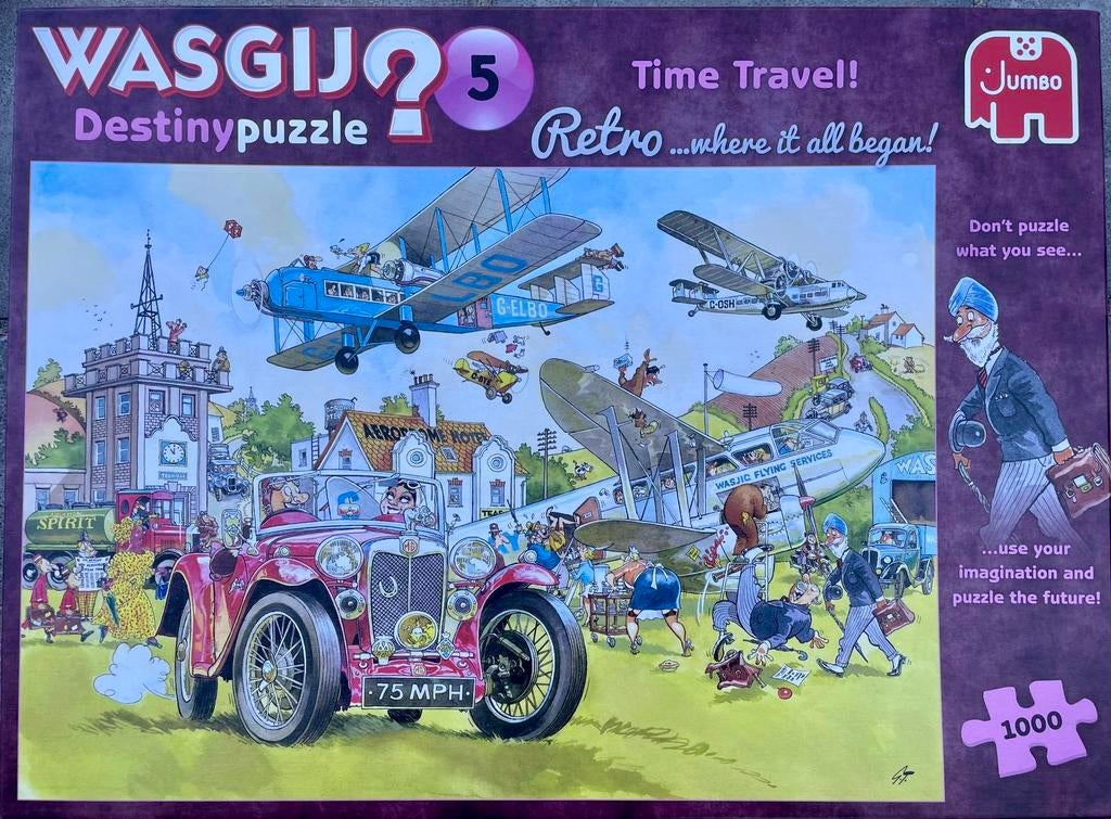 Wasgij Destiny Puzzle 5 Retro Time travel 1.000 stukjes, Ophalen of Verzenden, 500 t/m 1500 stukjes, Zo goed als nieuw, Legpuzzel
