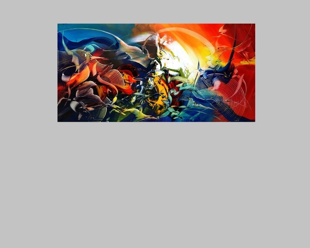 " Extasy " Acrylschilderij van Gia Hung 120 cm x 60 cm, Antiquités & Art, Enlèvement ou Envoi