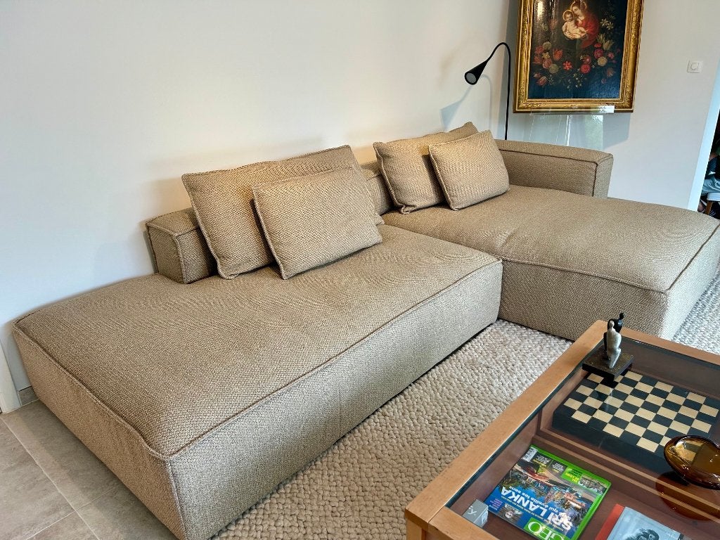 Hoekbank hedendaagse design, Huis en Inrichting, Ophalen, 100 tot 125 cm, Hoekbank, 300 cm of meer