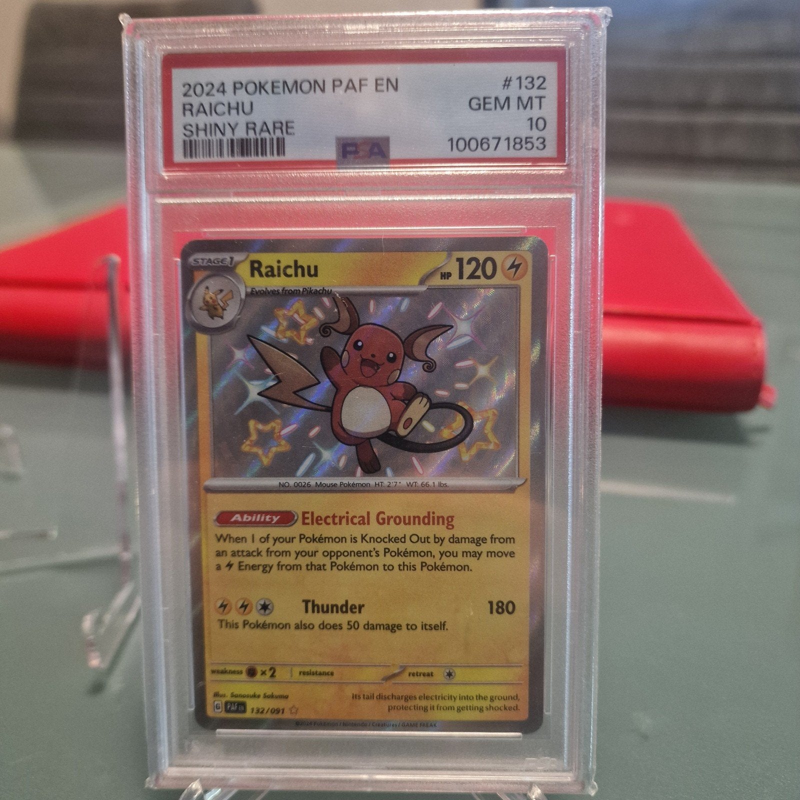 Pokemon Shiny Raichu Psa10, Hobby en Vrije tijd, Ophalen of Verzenden