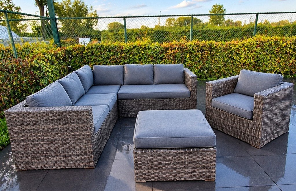 Loungeset te koop, Tuin en Terras, Ophalen, 6 zitplaatsen, Loungeset, Wicker