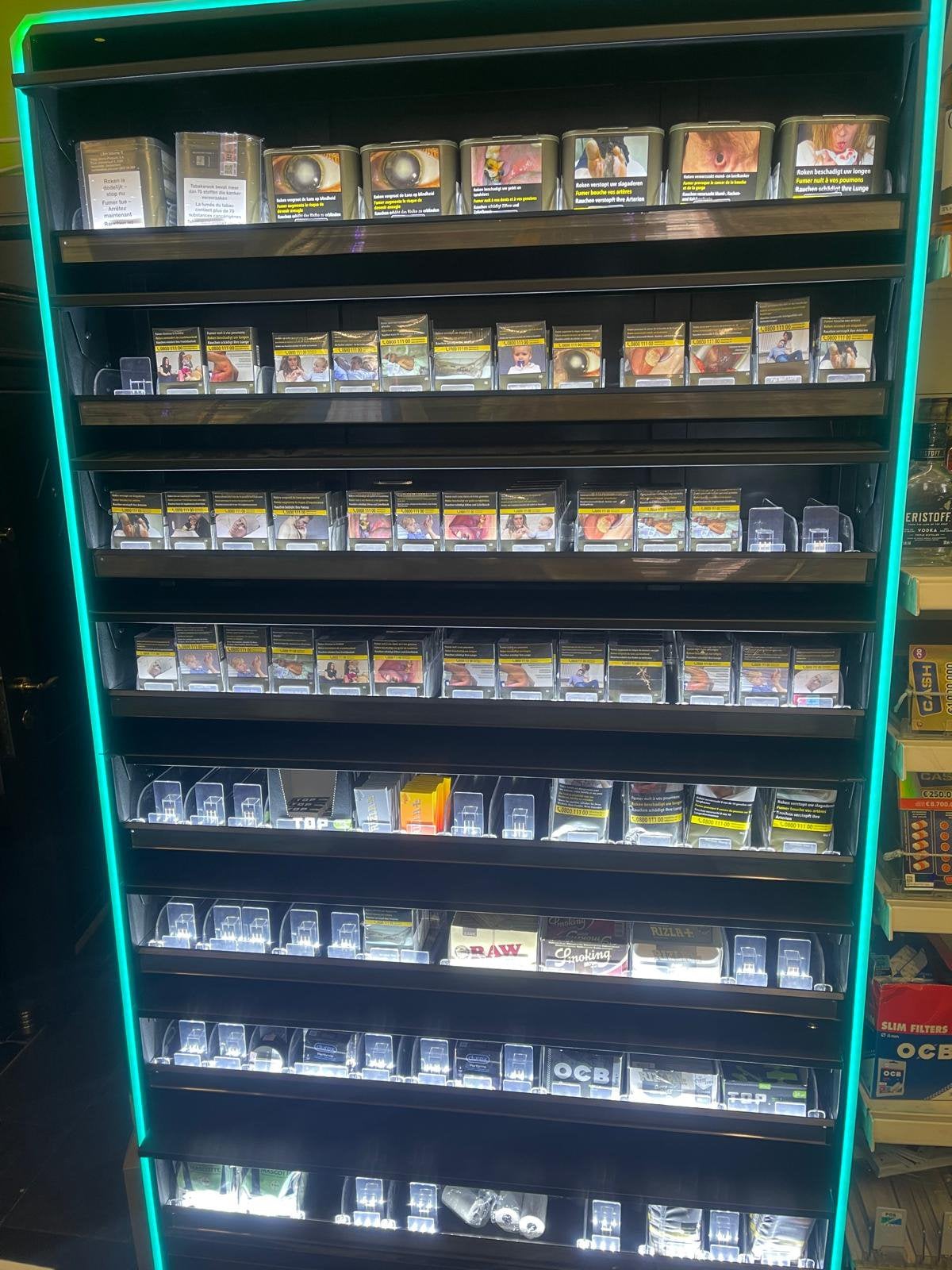 Machine à tabac / présentoir à cigarettes professionnel, Ophalen, Zo goed als nieuw