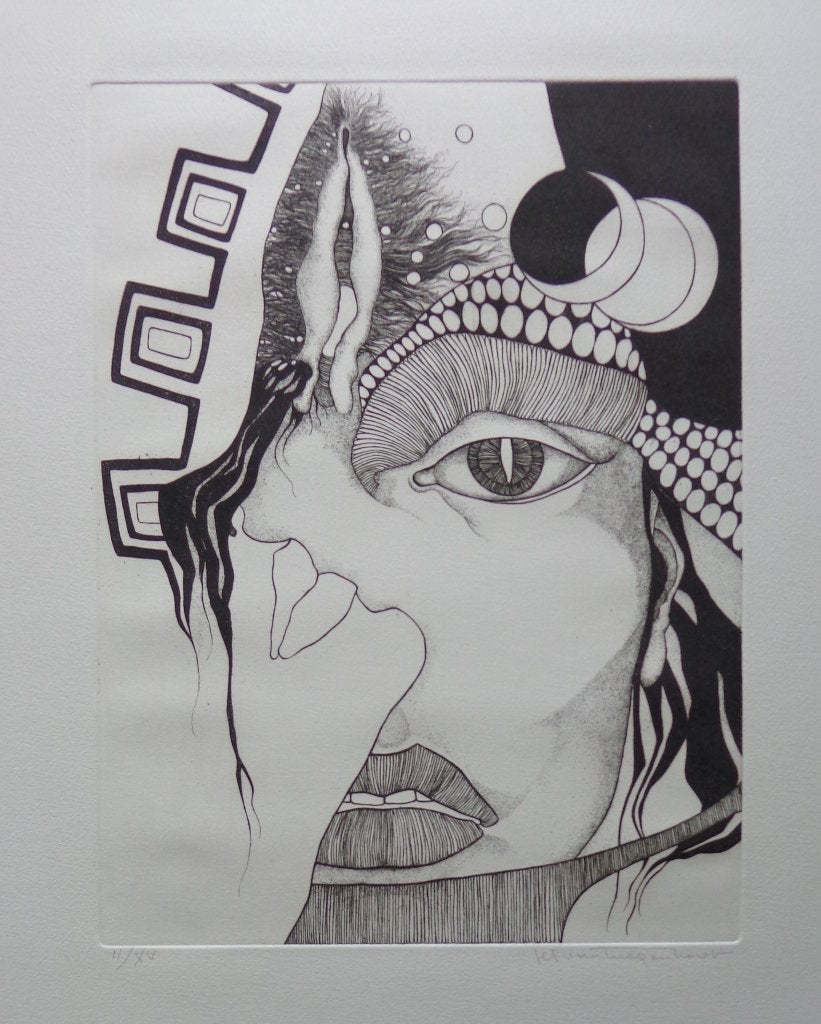 JEF VAN TUERENHOUT / LILITH / ZW-W ETS / 65x50cm / SIG, Gelimiteerde oplage, Ophalen of Verzenden, Overige onderwerpen, Ets