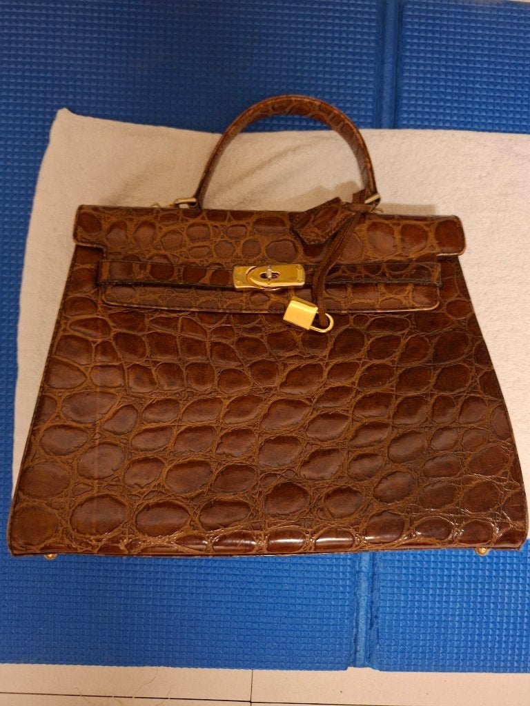 Très beau sac italien de marque Sumati 33cm., Enlèvement ou Envoi, Utilisé, Brun, Sac à main